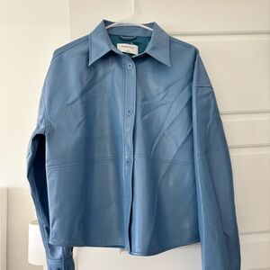 Aritzia | Blue Leather Shirt